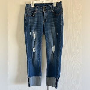 Distressed Blue Jeans